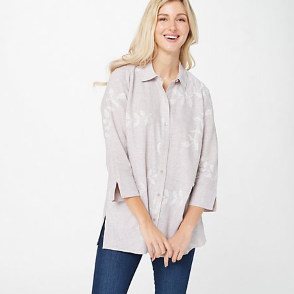 Susan Graver Printed Linen Tunic
